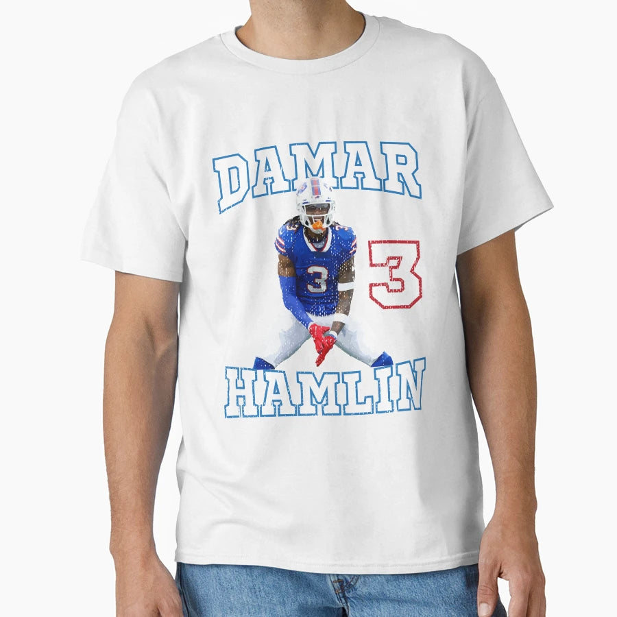 Damar Hamlin 3 T-Shirt - Casual Everyday Wear for Adults - T-Shirt, Sweatshirt, Hoodie