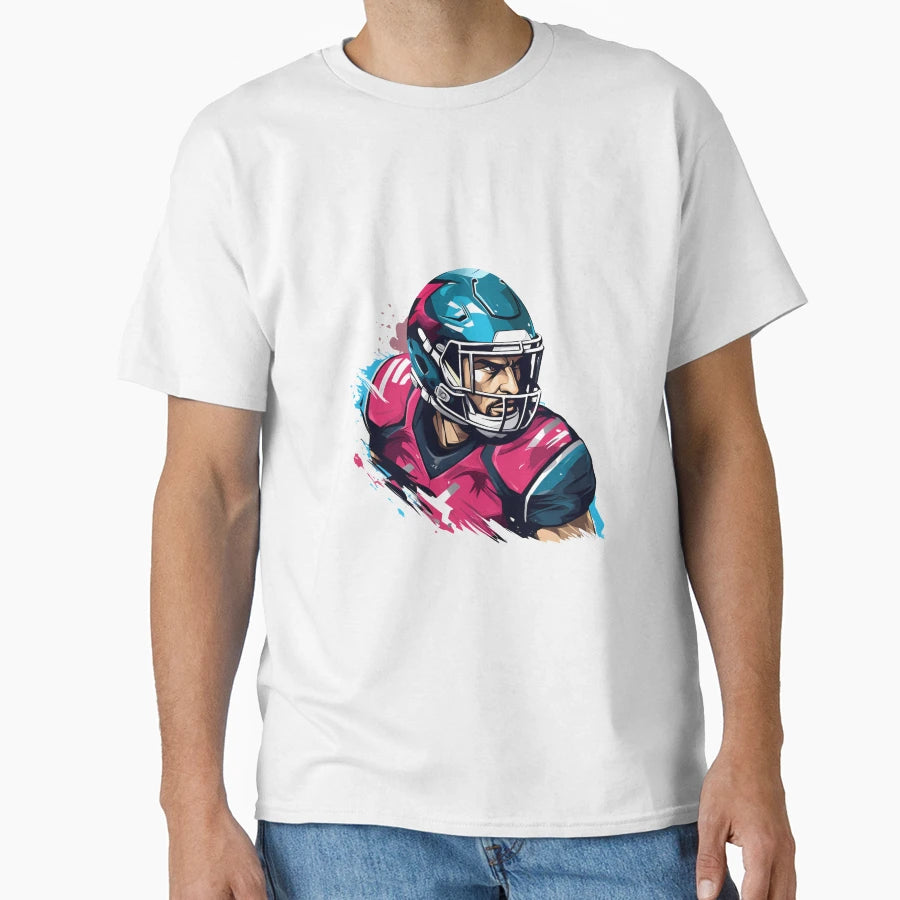 Artistic Cartoon Football Player T-Shirt - Casual Everyday Wear for Adults - T-Shirt, Sweatshirt, Hoodie