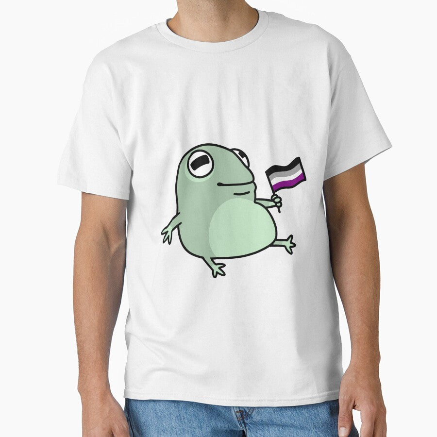 Frog with Asexual Flag [OLD] by spadesir - Adult & Kids T-Shirts, Sweatshirts & Hoodies apparel design preview 1