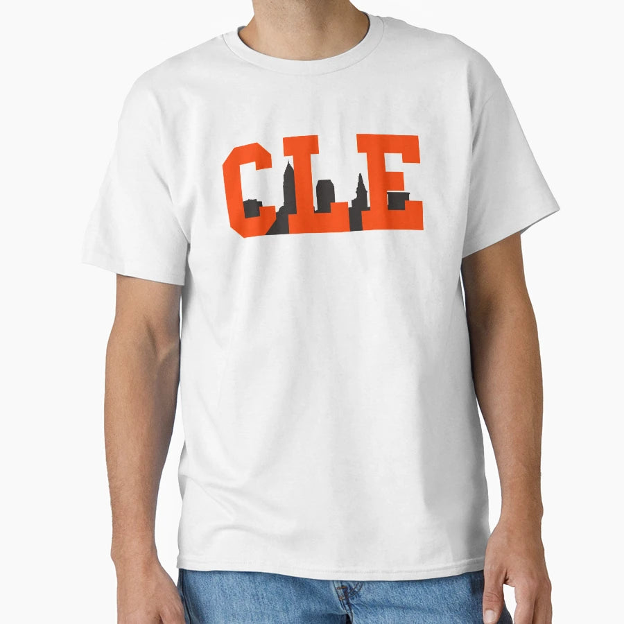 Cle Skyline Browns T-Shirt - Custom Art Print Unisex - T-Shirt, Sweatshirt, Hoodie