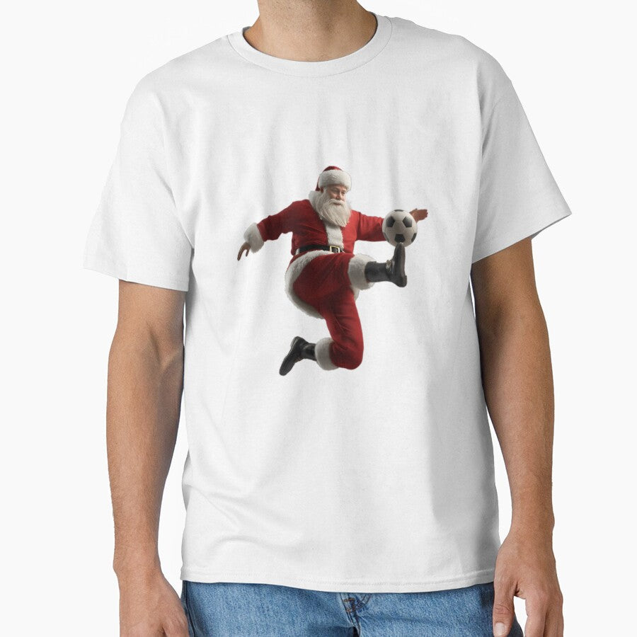 Santa Soccer Bicycle Kick Claus Funny Xmas Sport - Adult & Kids T-Shirts, Sweatshirts & Hoodies apparel design preview 1
