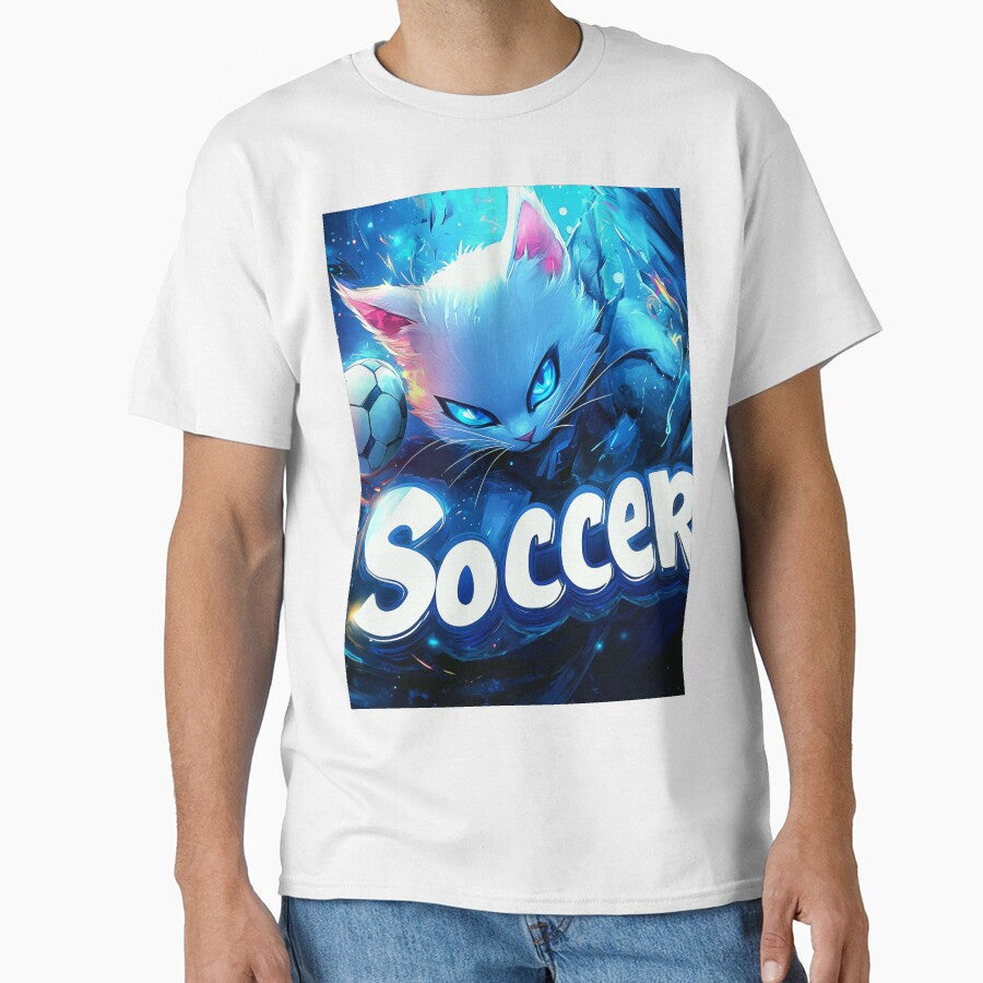 Soccer Anime Cat Graffiti Art by Gaming x Sports - Adult & Kids T-Shirts, Sweatshirts & Hoodies apparel design preview 1
