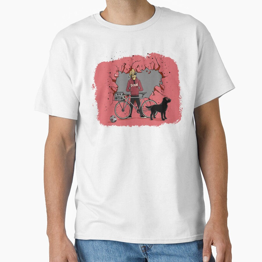 Draw man with bike dog by Jesus Alberto Padrón - Adult & Kids T-Shirts, Sweatshirts & Hoodies apparel design preview 1
