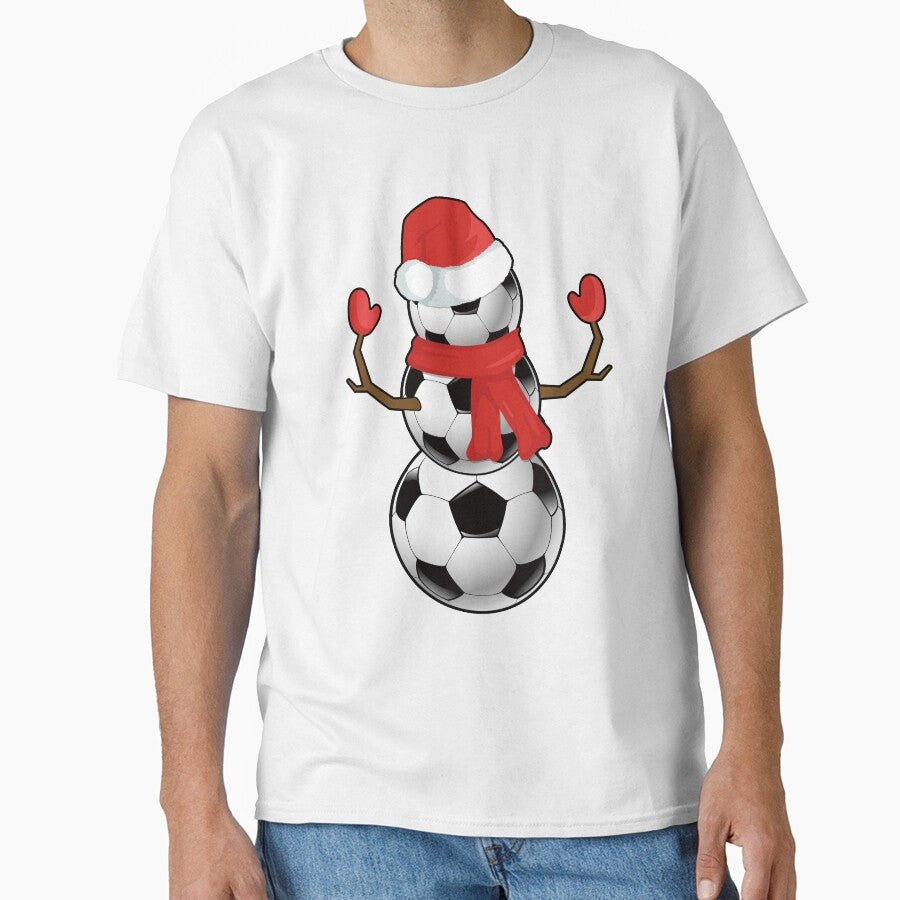Funny Christmas Soccer Balls Snowman by MerchK1ng - Adult & Kids T-Shirts, Sweatshirts & Hoodies apparel design preview 1