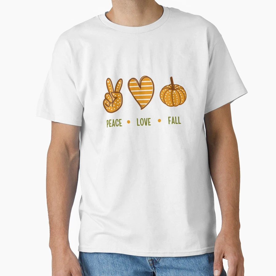Peace Love Fall T-Shirt - Custom Art Print Men Women - T-Shirt, Sweatshirt, Hoodie