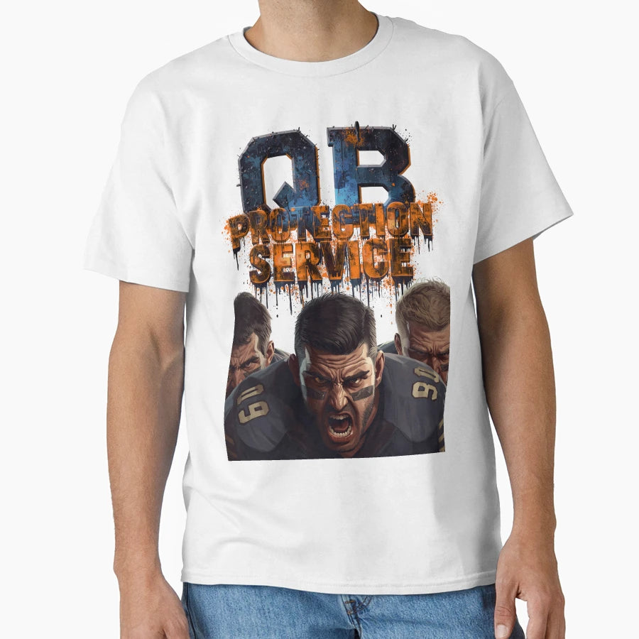 Offensive Line Qb Protection T-Shirt - Casual Everyday Wear for Adults - T-Shirt, Sweatshirt, Hoodie