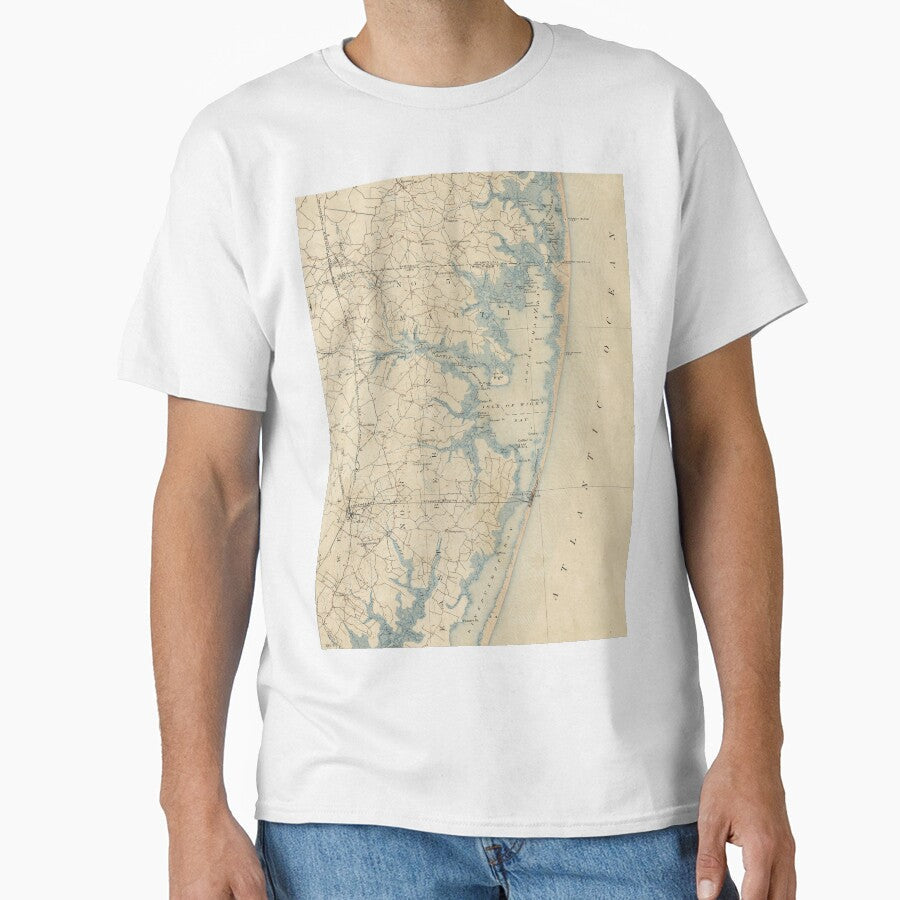 Vintage Map of Ocean City Maryland (1900) by - Adult & Kids T-Shirts, Sweatshirts & Hoodies apparel design preview 1