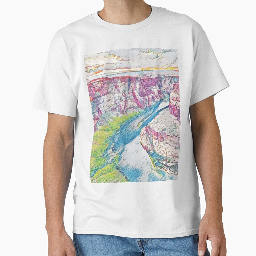 GALATHI Horseshoe River Bend Mountain by Designs - Adult & Kids T-Shirts, Sweatshirts & Hoodies apparel design preview 1
