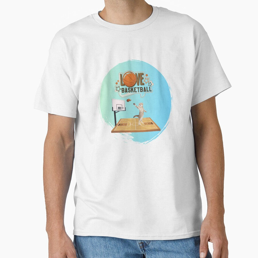 Love Basketball Funny Cat Gift Sports by OMG Outfits - Adult & Kids T-Shirts, Sweatshirts & Hoodies apparel design preview 1