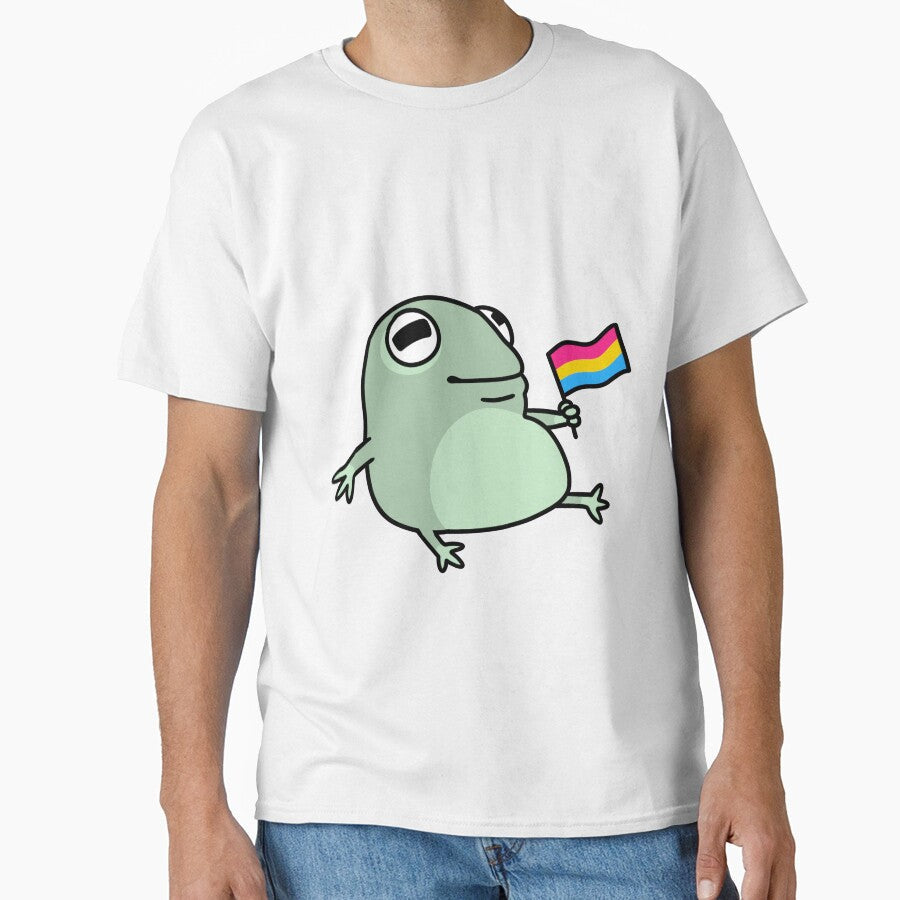 Frog with Pan Flag [OLD] by spadesir - Adult & Kids T-Shirts, Sweatshirts & Hoodies apparel design preview 1