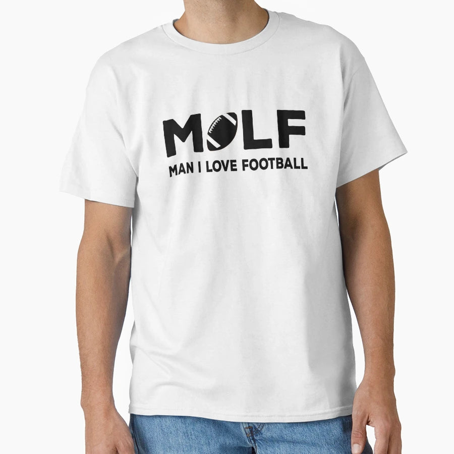 Milf I Love Football Illustration T-Shirt - Fun Novelty Design Unisex - T-Shirt, Sweatshirt, Hoodie