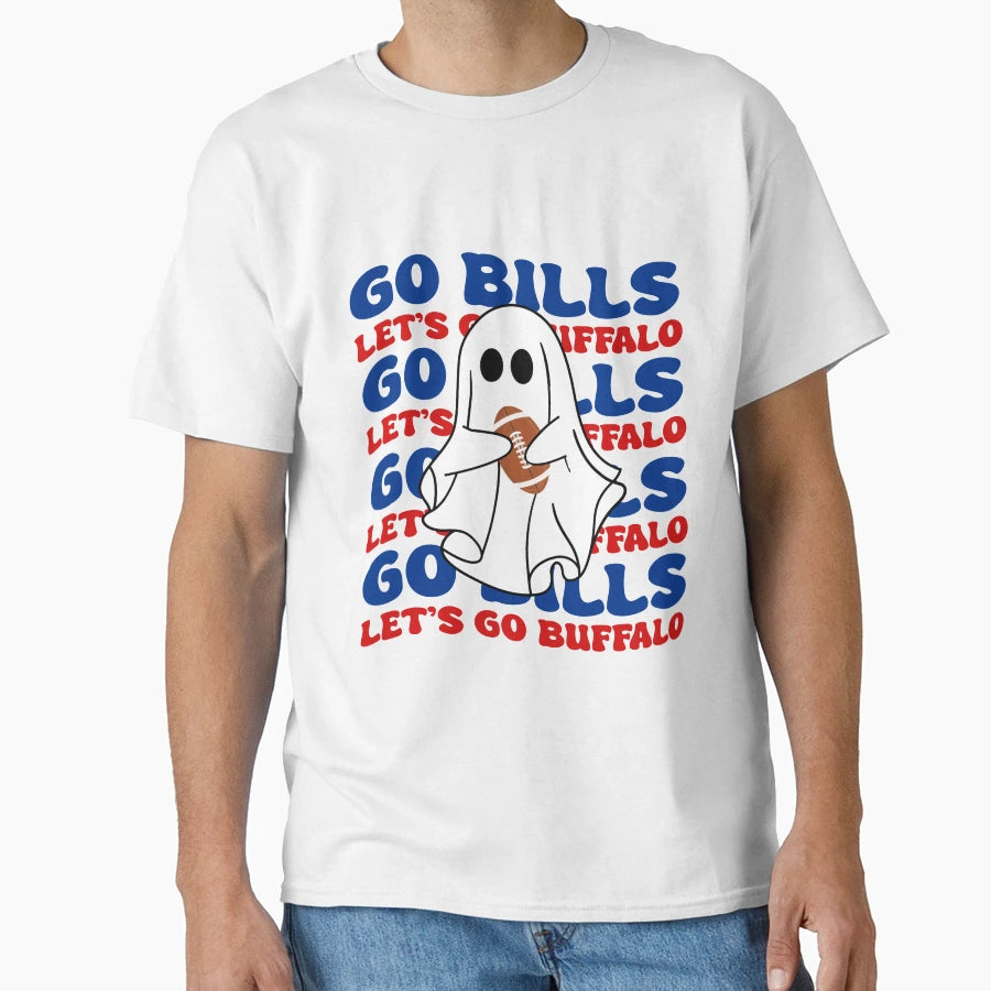 Go Bills Ghost T-Shirt - Aesthetic Graphic Unisex - T-Shirt, Sweatshirt, Hoodie