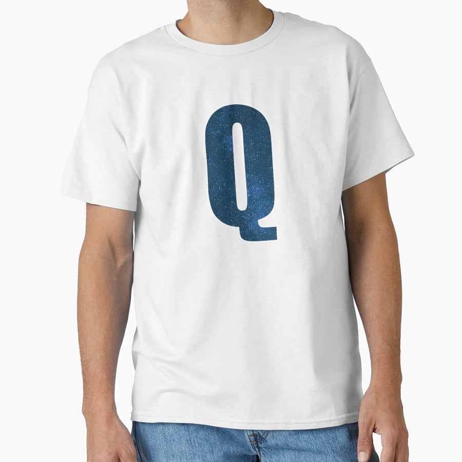 Letter Q Stars Sky Monogram Art T-Shirt - Aesthetic Graphic Men Women - T-Shirt, Sweatshirt, Hoodie