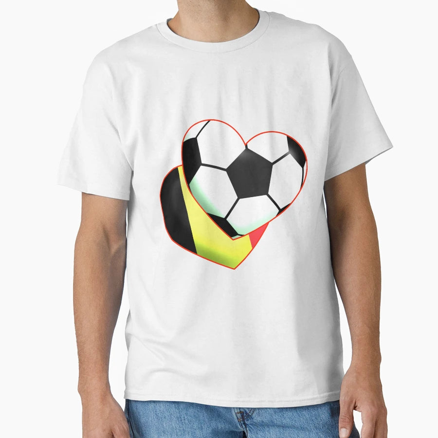 Football Heart Belgium T-Shirt - Custom Art Print for Adults - T-Shirt, Sweatshirt, Hoodie