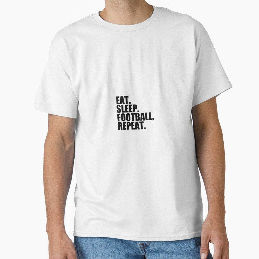 Eat Sleep Football Repeat by RoboToothbrush - Adult & Kids T-Shirts, Sweatshirts & Hoodies apparel design preview 1
