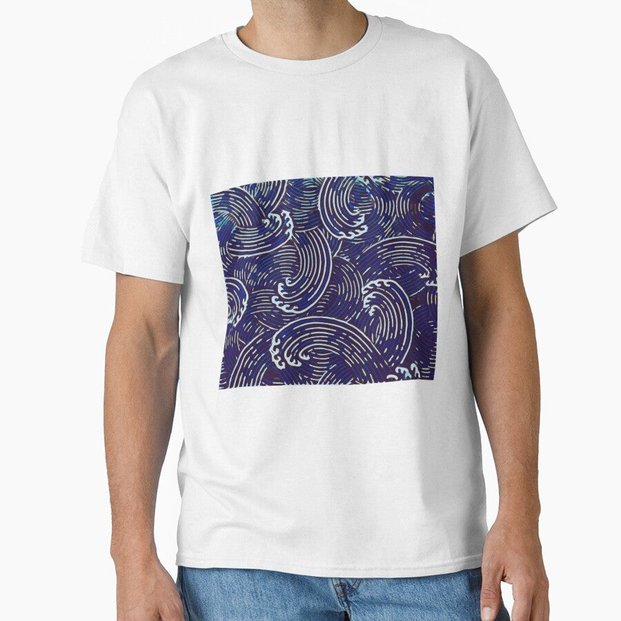 BLUE WAVES by PTRNRecognition - Adult & Kids T-Shirts, Sweatshirts & Hoodies apparel design preview 1