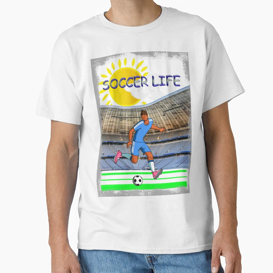 Soccer Life Soccer Ball T-Shirt - Aesthetic Graphic for Adults - T-Shirt, Sweatshirt, Hoodie