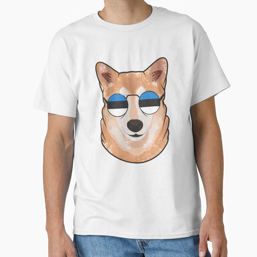 Vintage Patriotic Shiba Inu Estonian Flag by - Adult & Kids T-Shirts, Sweatshirts & Hoodies apparel design preview 1