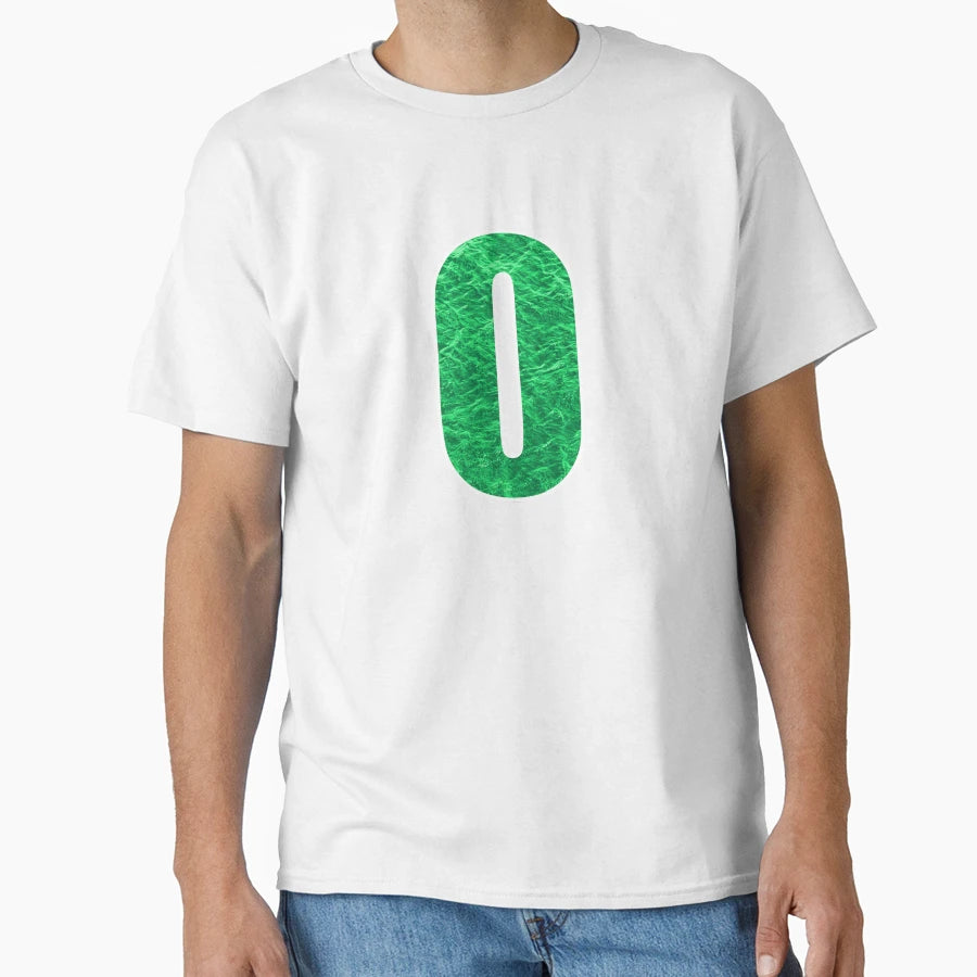 Letter O Green Water Wave Ocean Art T-Shirt - Minimalist Print for Adults - T-Shirt, Sweatshirt, Hoodie