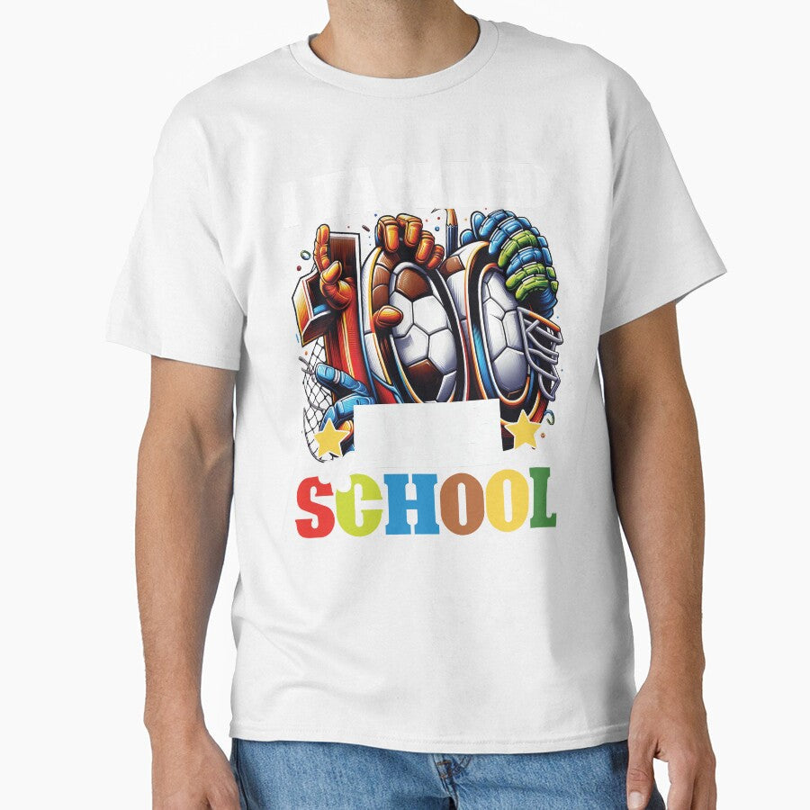 Sports Theme School Achievement I Tackled 100 Days of - Adult & Kids T-Shirts, Sweatshirts & Hoodies apparel design preview 1