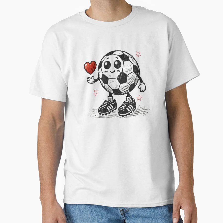 Soccer Ball Heart Valentines Day Soccer T-Shirt - Minimalist Print Unisex - T-Shirt, Sweatshirt, Hoodie