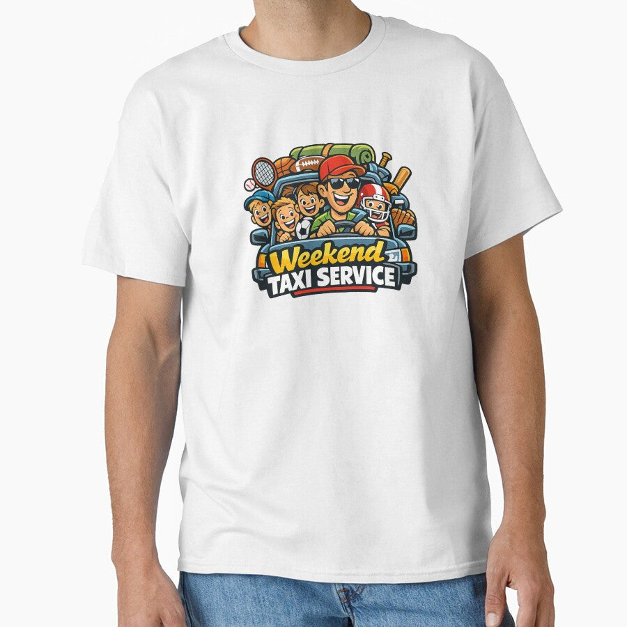 Weekend Taxi Service Funny Dad Design Sports Family - Adult & Kids T-Shirts, Sweatshirts & Hoodies apparel design preview 1