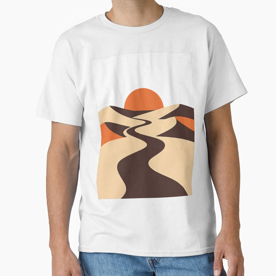 Minimalist Desert Pathway Sunrise by mbmstores - Adult & Kids T-Shirts, Sweatshirts & Hoodies apparel design preview 1
