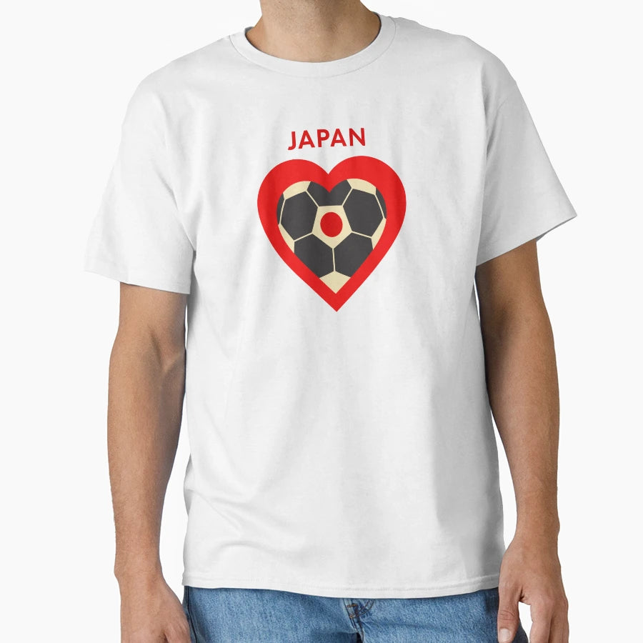 Japan Soccer Heart T-Shirt - Graphic Print for Adults - T-Shirt, Sweatshirt, Hoodie