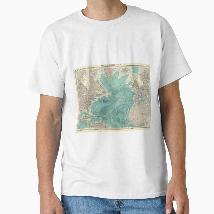 Vintage Map of The Atlantic Ocean (1922) by - Adult & Kids T-Shirts, Sweatshirts & Hoodies apparel design preview 1