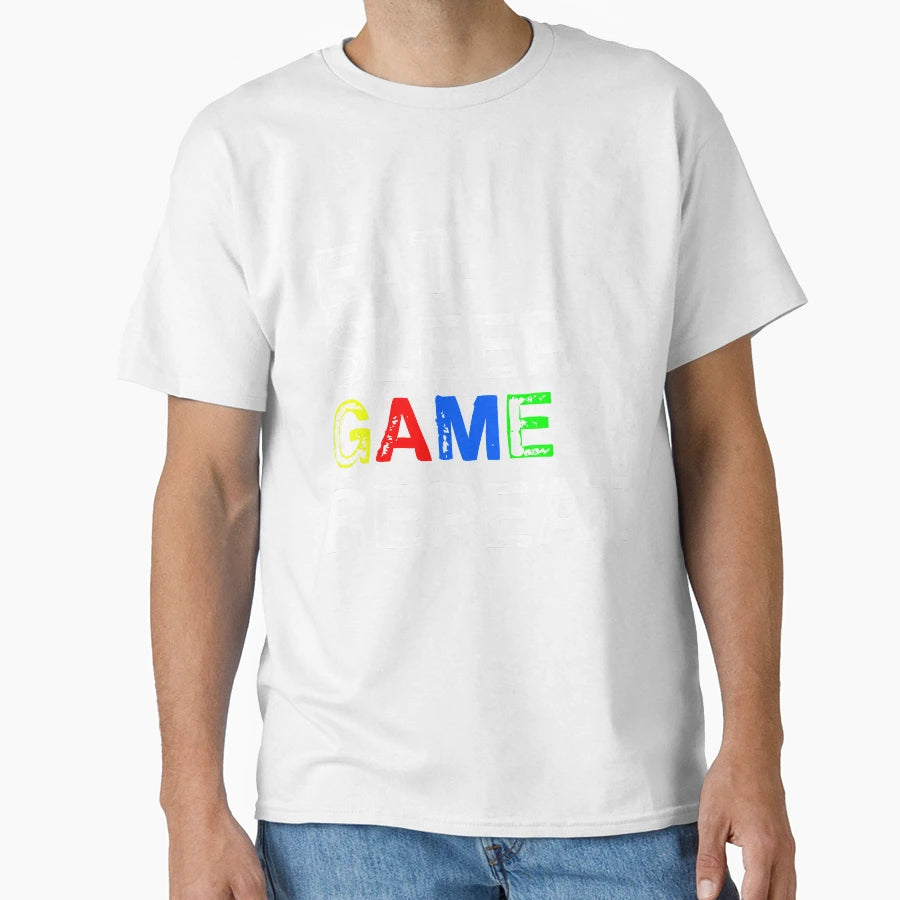 Eat Sleep Game Repeat T-Shirt - Aesthetic Graphic Men Women - T-Shirt, Sweatshirt, Hoodie