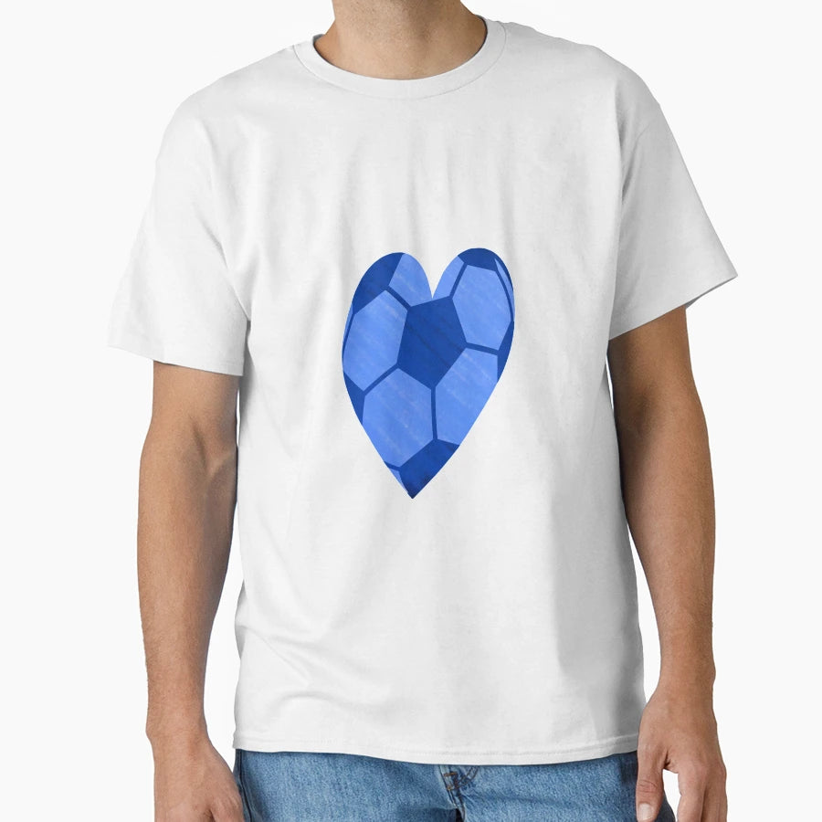 Love Football Blue T-Shirt - Custom Art Print Men Women - T-Shirt, Sweatshirt, Hoodie
