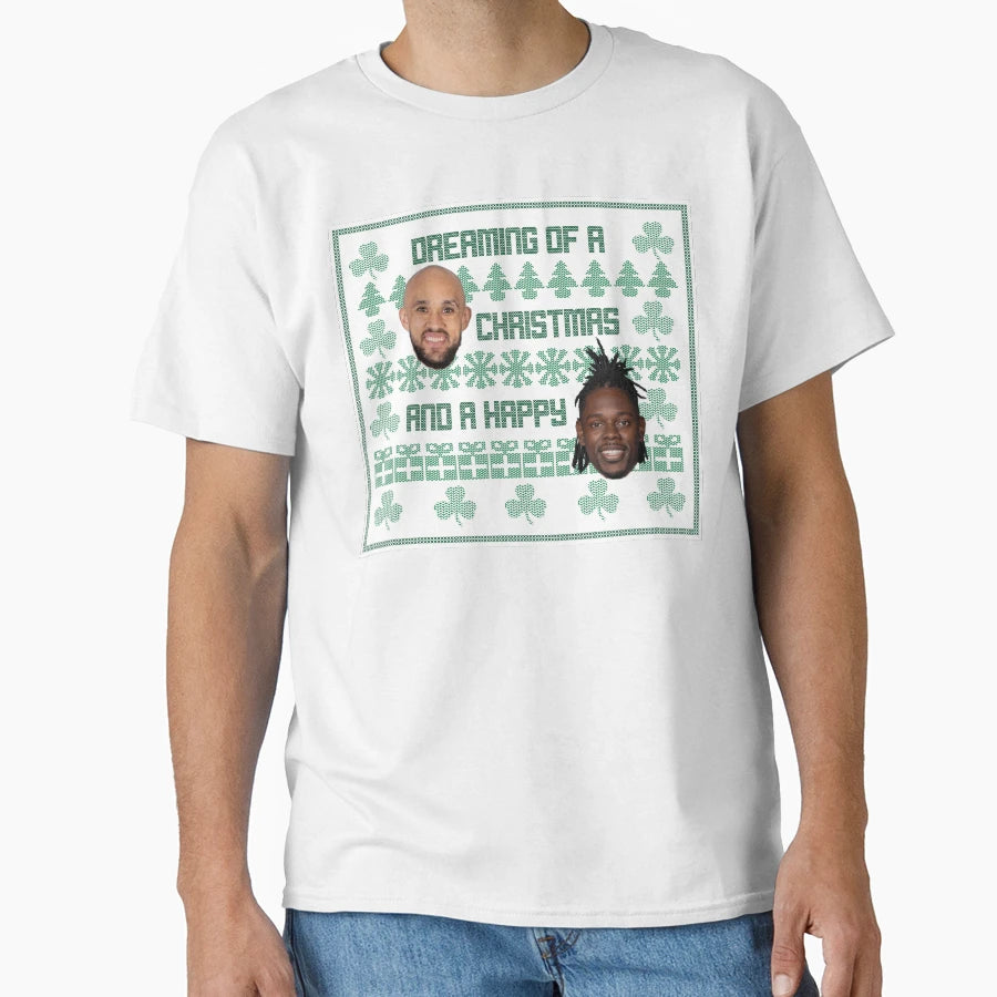 White And Happy Holiday T-Shirt - Custom Art Print Unisex - T-Shirt, Sweatshirt, Hoodie