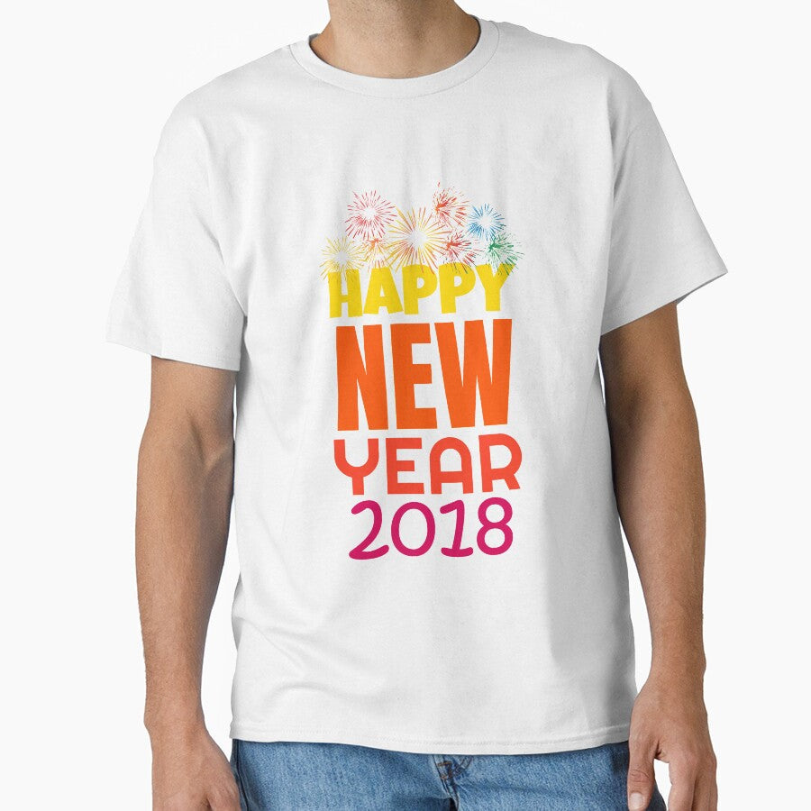 Happy New Year 2018 for Men and Women by AllStarMerch - Adult & Kids T-Shirts, Sweatshirts & Hoodies apparel design preview 1