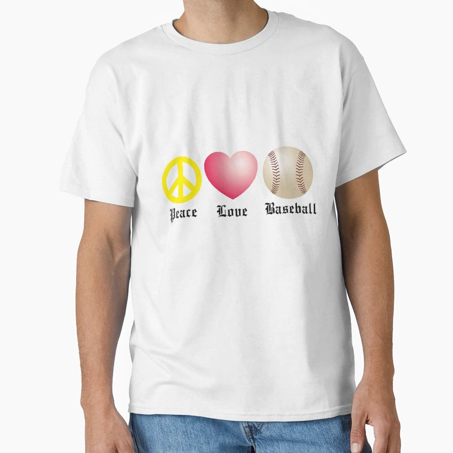 Peace Love Baseball T-Shirt - Unique Graphic for Adults - T-Shirt, Sweatshirt, Hoodie