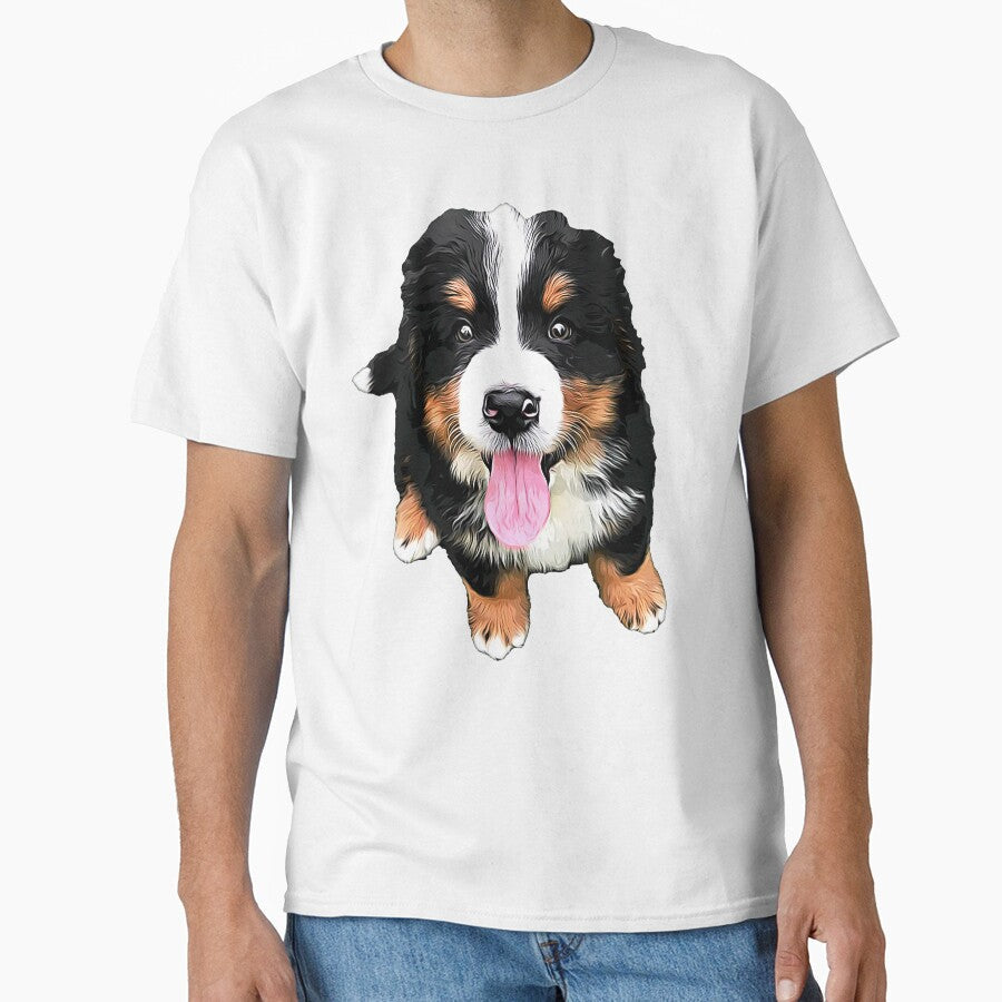 Bernese Mountain Dog Cute Puppy by Elarex - Adult & Kids T-Shirts, Sweatshirts & Hoodies apparel design preview 1
