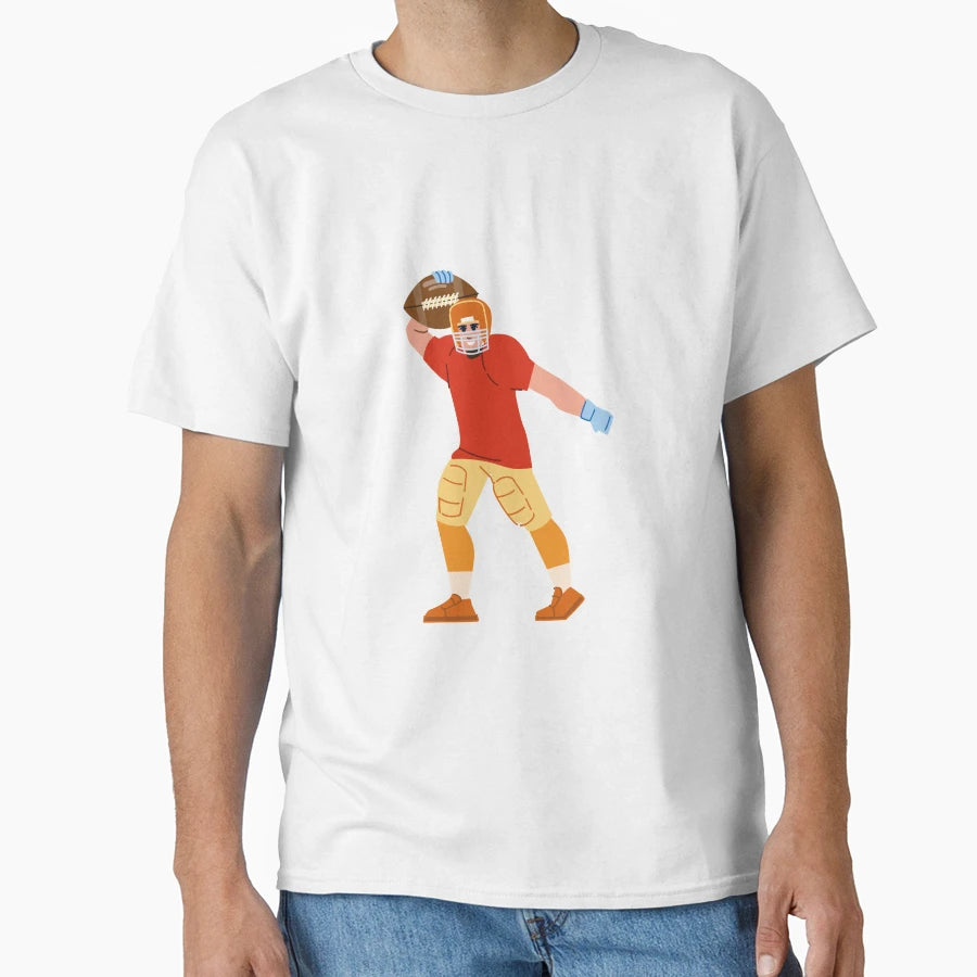 American Football Cartoon T-Shirt - Aesthetic Graphic Unisex - T-Shirt, Sweatshirt, Hoodie