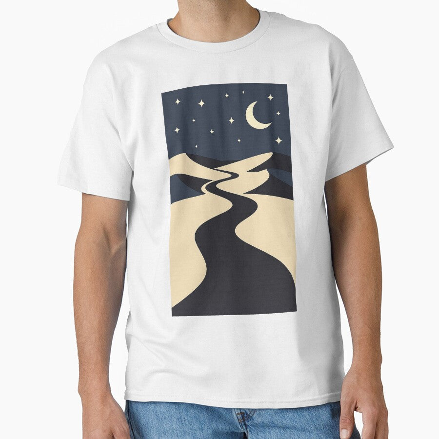 Desert Pathway Starry Night Moon by mbmstores - Adult & Kids T-Shirts, Sweatshirts & Hoodies apparel design preview 1