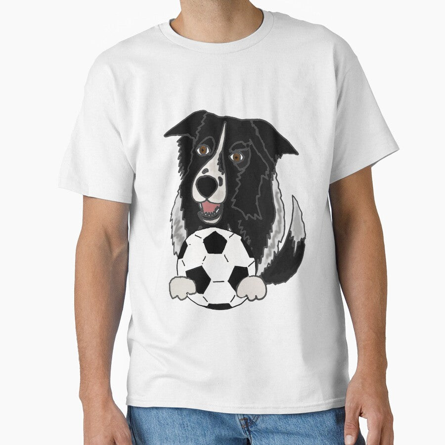 Funny Border Colloe Dog Playing Soccer by Nature's - Adult & Kids T-Shirts, Sweatshirts & Hoodies apparel design preview 1