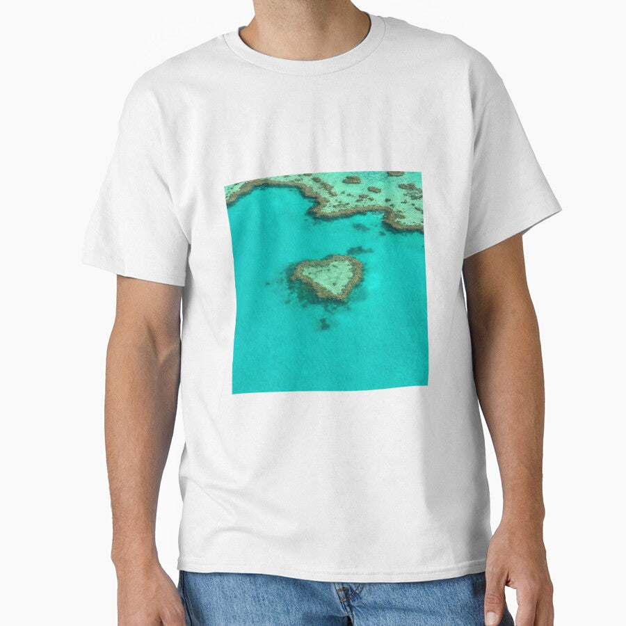 Coral Heart Island In The Ocean by LisaRoseDesigns - Adult & Kids T-Shirts, Sweatshirts & Hoodies apparel design preview 1