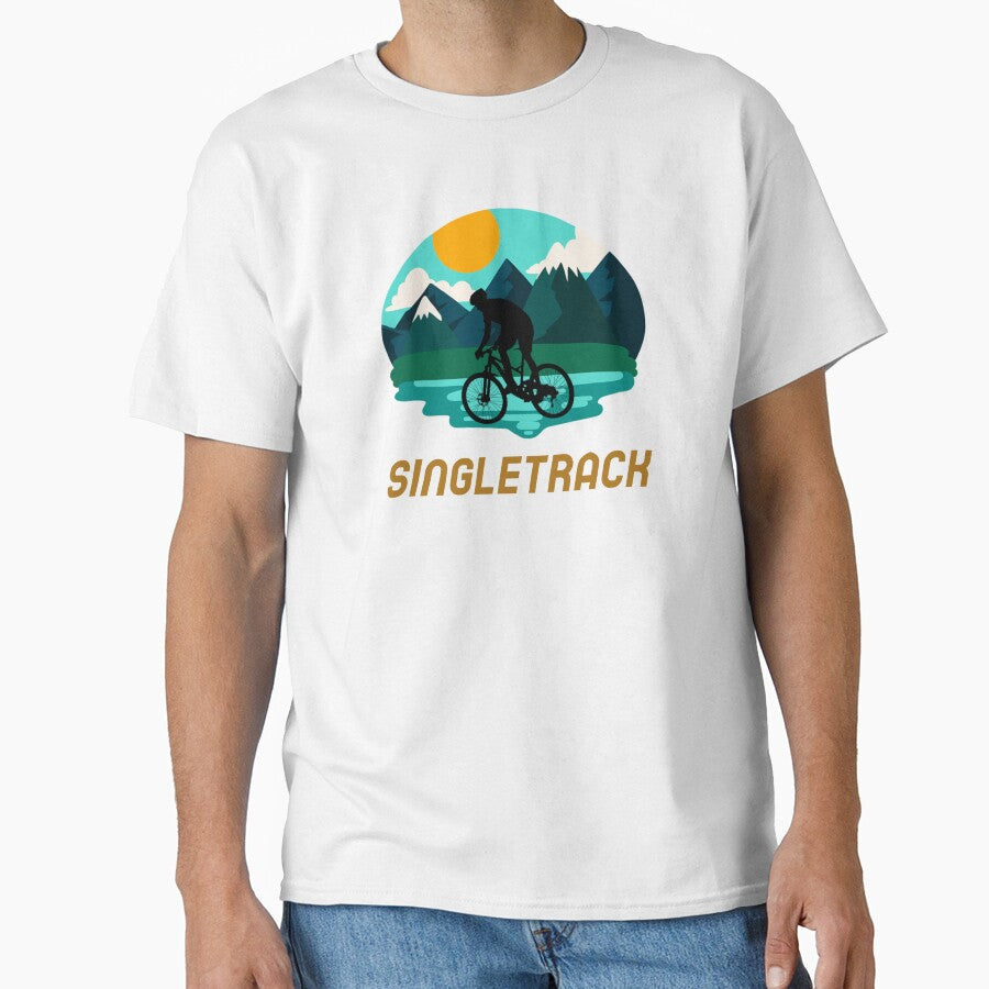 Mountain Biking Singletrack by tdruppski - Adult & Kids T-Shirts, Sweatshirts & Hoodies apparel design preview 1