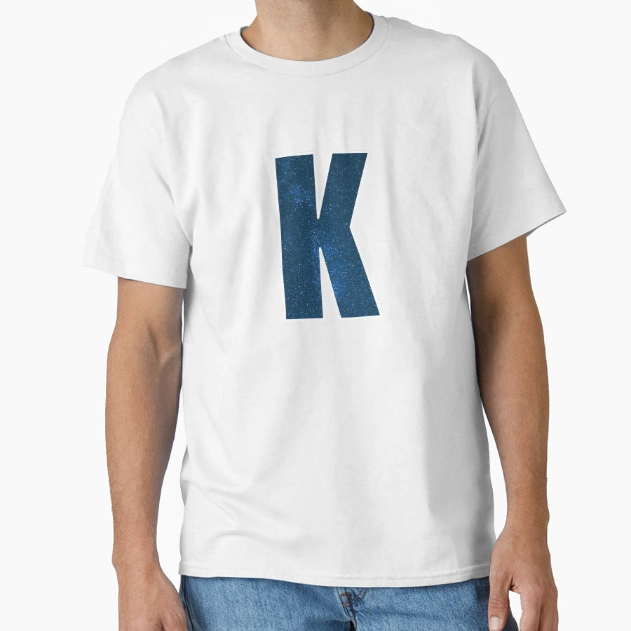 Letter K Stars Sky Monogram Art T-Shirt - Trendy Graphic Men Women - T-Shirt, Sweatshirt, Hoodie