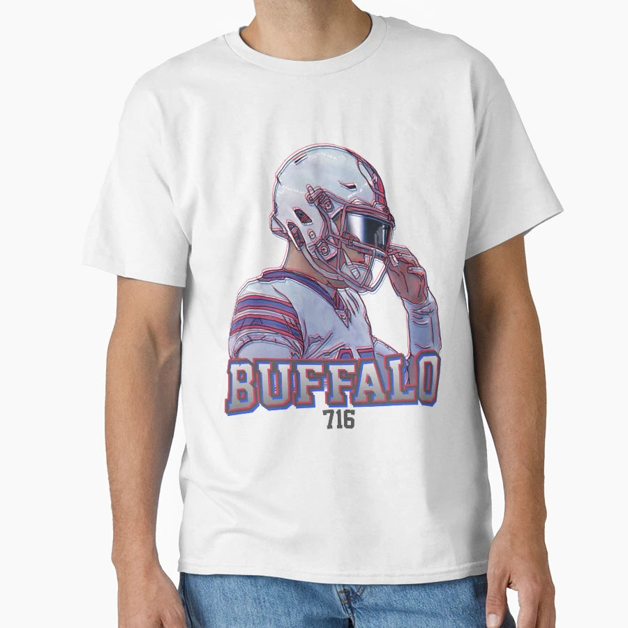 Bills Qb Josh 3D Glasses Effect T-Shirt - Graphic Print Unisex - T-Shirt, Sweatshirt, Hoodie