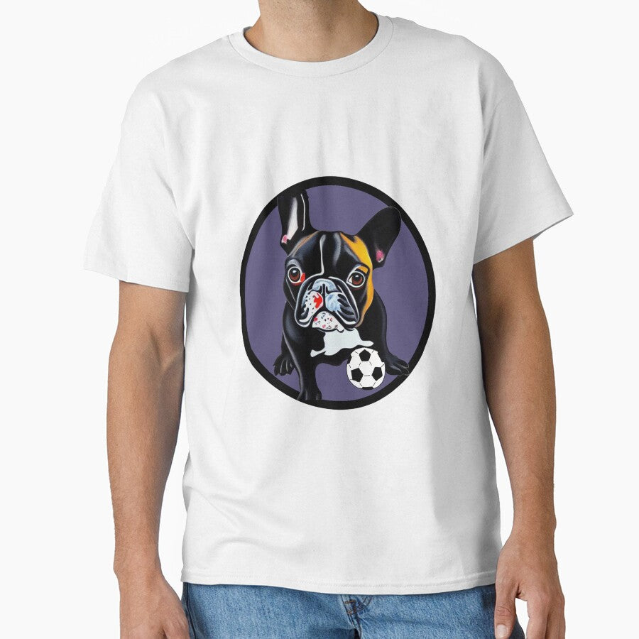 Cute Black French Bulldog Playing Soccer by Nature's - Adult & Kids T-Shirts, Sweatshirts & Hoodies apparel design preview 1