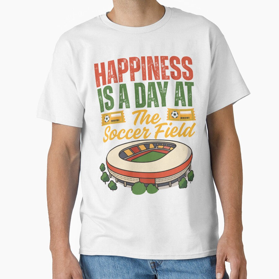 Happiness Is A Day At The Soccer Field by - Adult & Kids T-Shirts, Sweatshirts & Hoodies apparel design preview 1