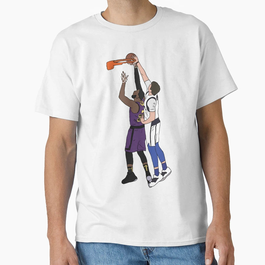 Luka Doncic Blocks Lebron James T-Shirt - Casual Everyday Wear Unisex - T-Shirt, Sweatshirt, Hoodie