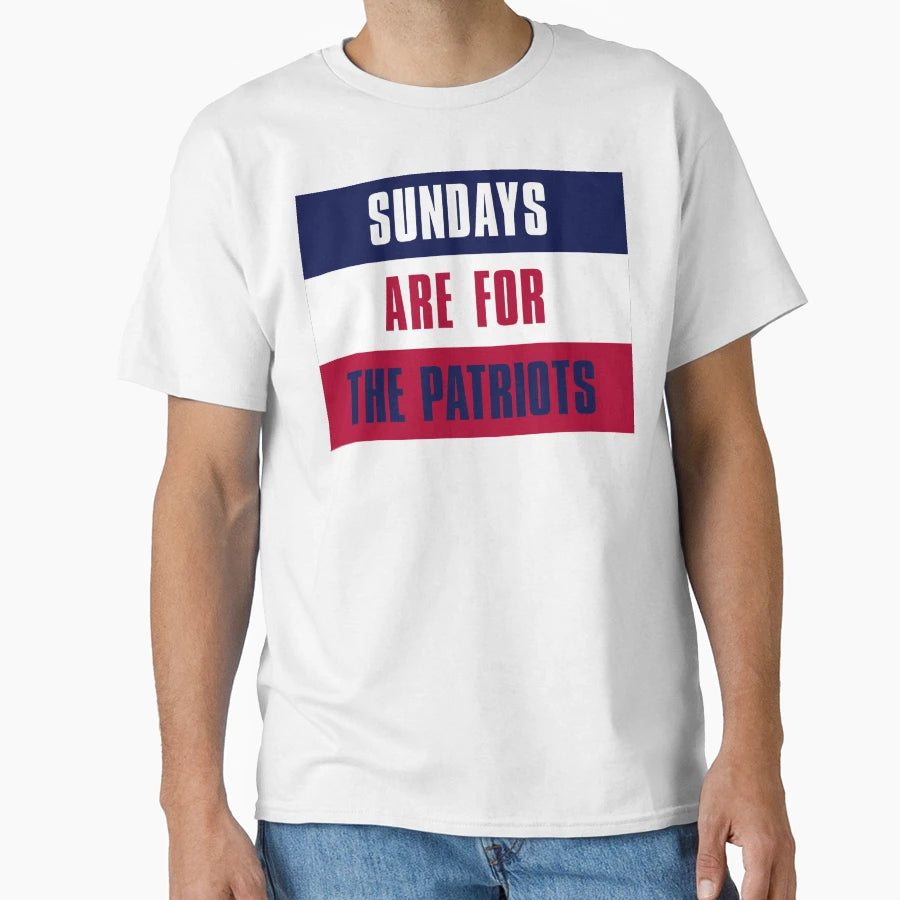 Sundays Are Patriots New England T-Shirt - Custom Art Print Unisex - T-Shirt, Sweatshirt, Hoodie