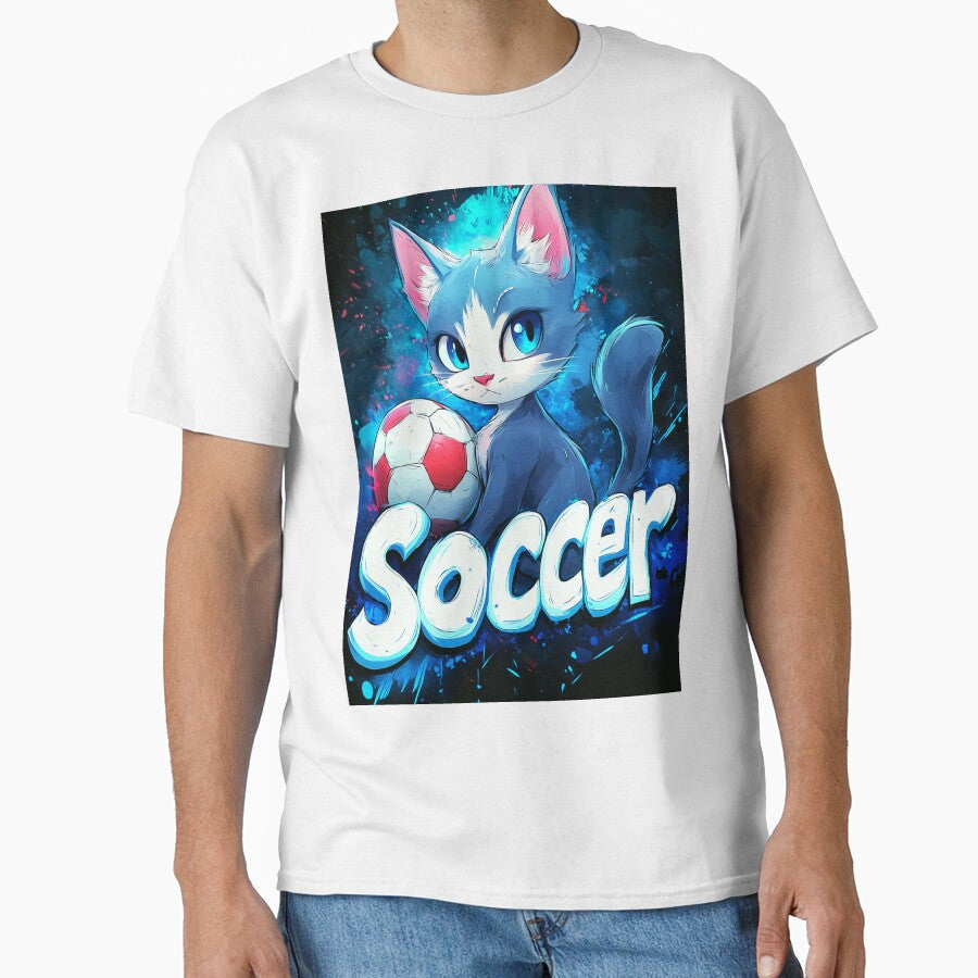 Vibrant Soccer Graffiti Cat by Gaming x Sports - Adult & Kids T-Shirts, Sweatshirts & Hoodies apparel design preview 1