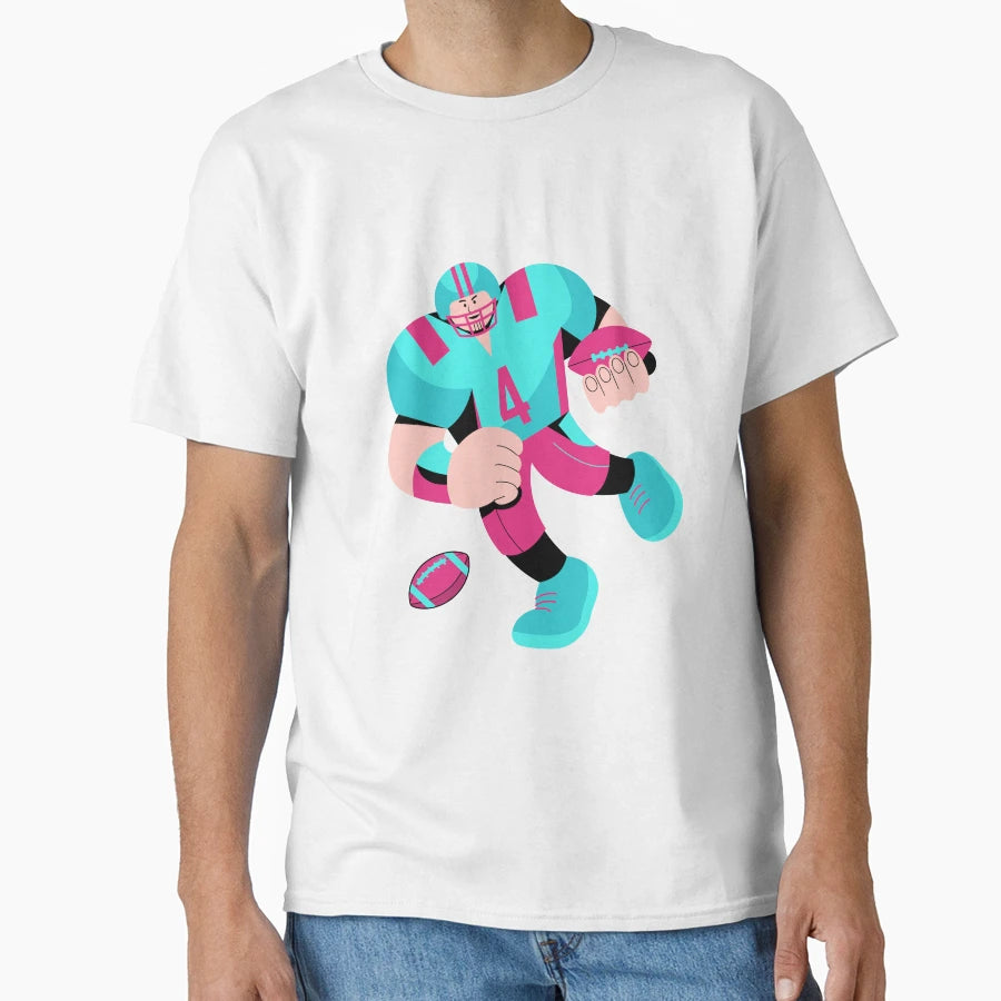 American Football Cartoon T-Shirt - Casual Everyday Wear Unisex - T-Shirt, Sweatshirt, Hoodie