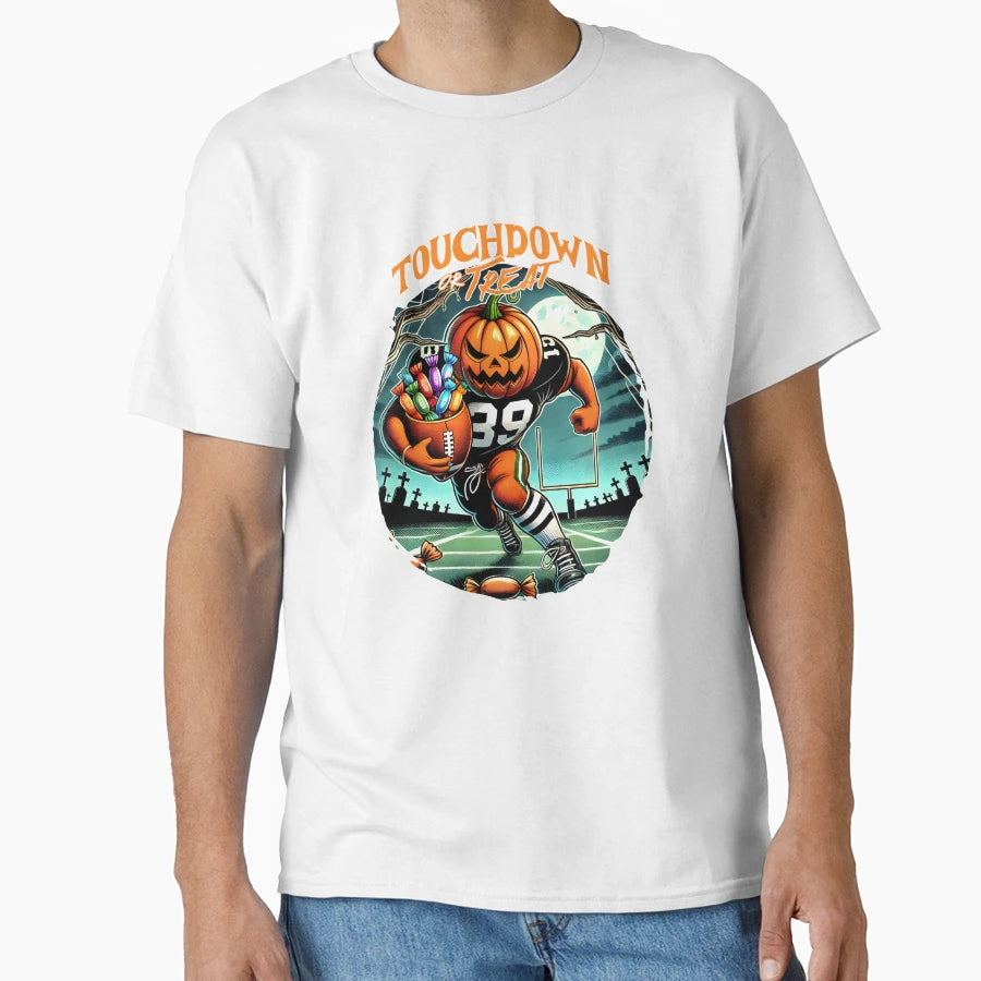Touchdown Or Treat Halloween T-Shirt - Fun Novelty Design Men Women - T-Shirt, Sweatshirt, Hoodie