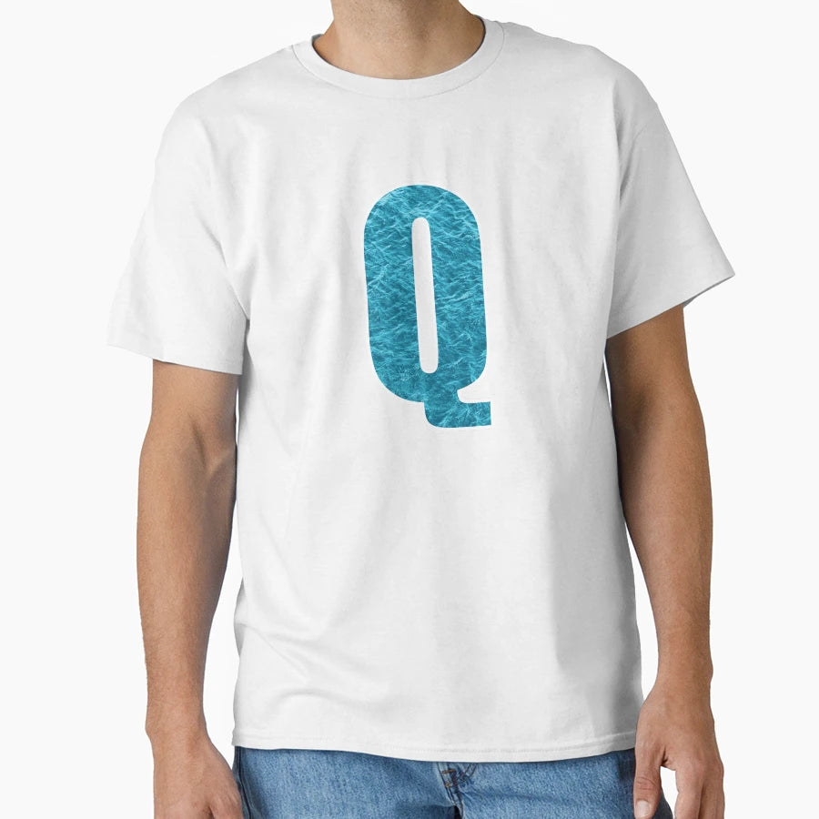 Letter Q Water Art Effect Monogram T-Shirt - Novelty Apparel Men Women - T-Shirt, Sweatshirt, Hoodie